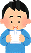 イラスト:呼気を採取する。