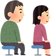 イラスト:15分ほどすわる。
